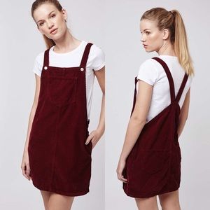 Topshop MOTO Cord Pocket Pinafore Dress
